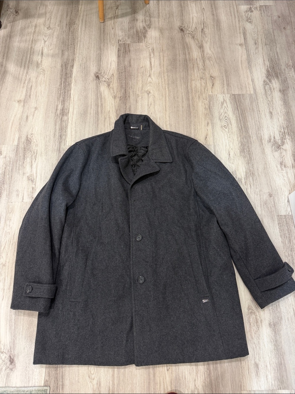 Calvin Klein Charcoal Gray Wool BLEND Pea Coat XXL MEN